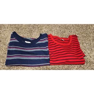 Lot of 2 new old navy sonoma misses size small shirt dresses new striped